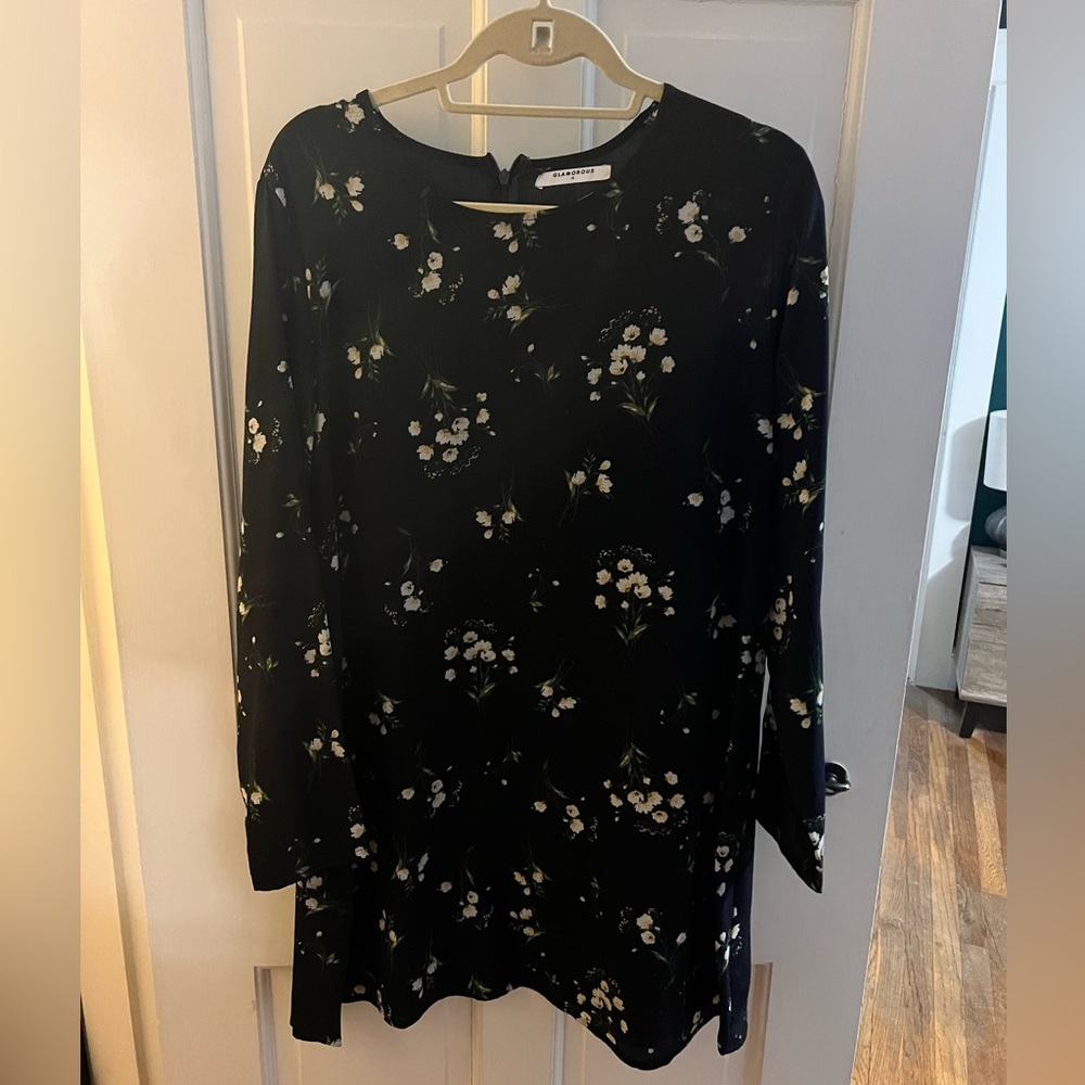 Navy floral dress